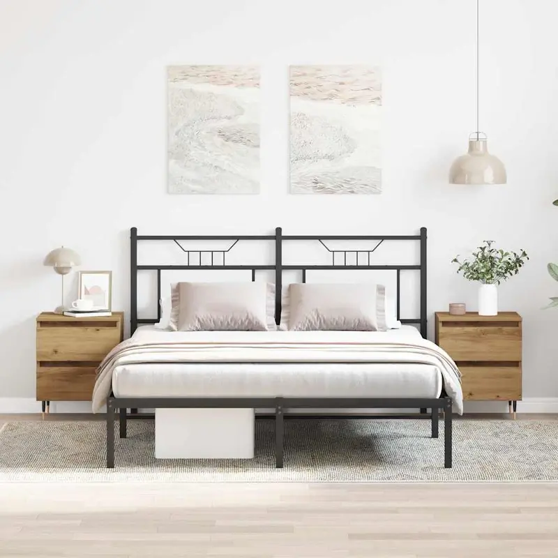 Armario de Noche 2 pcs Roble artesanal 40 x 35 x 50 cm