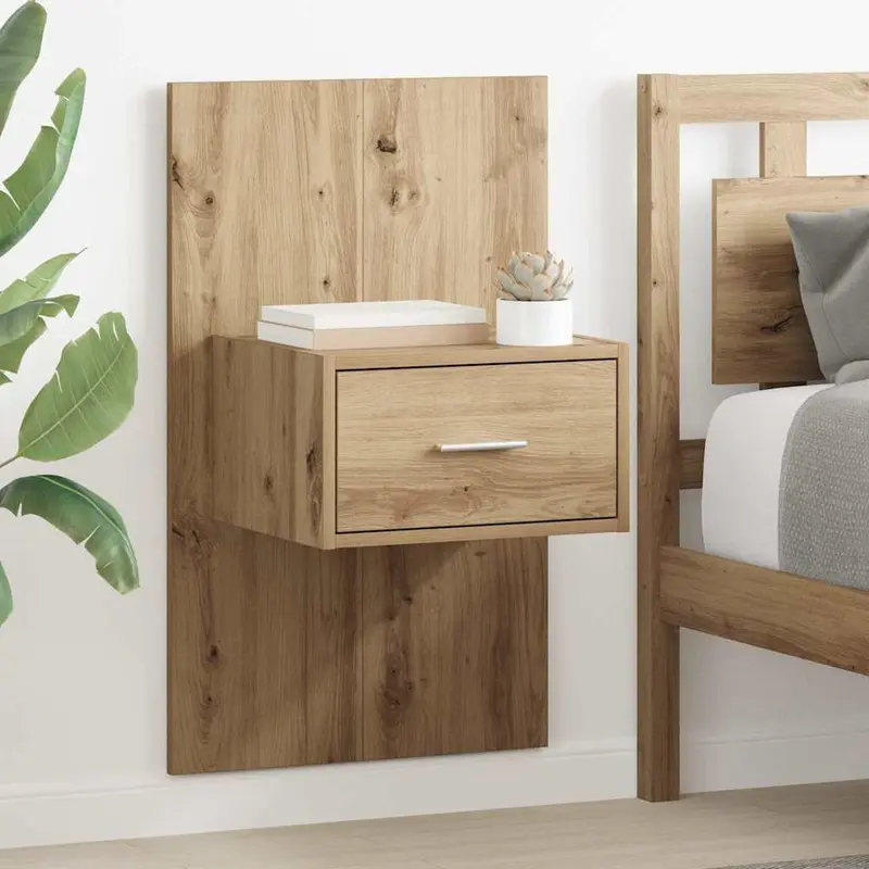 Armario de Noche 2 pcs Roble artesanal 50 x 32,5 x 80cm