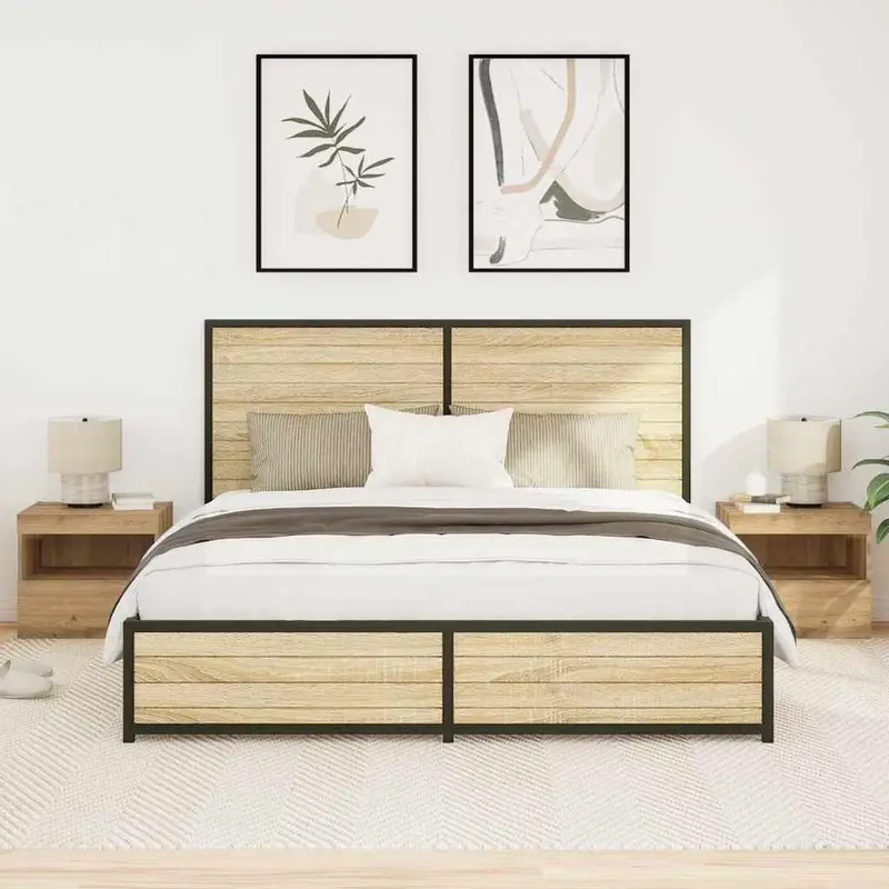 Armario de Noche 2 pcs Roble artesanal 50 x 40 x 45 cm