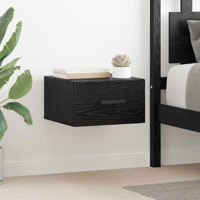 Armario de Noche 2 pcs Roble Negro 35 x 35 x 20 cm