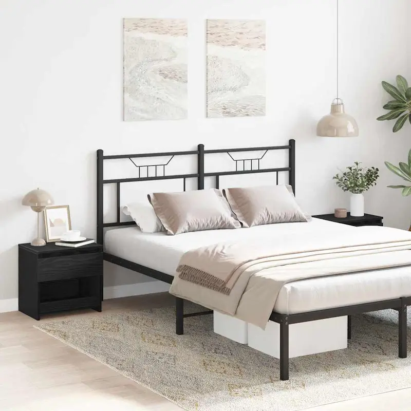 Armario de Noche 2 pcs Roble Negro 40 x 30 x 39 cm