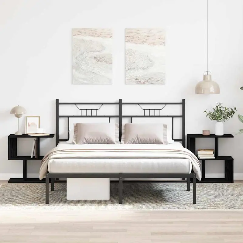 Armario de Noche 2 pcs Roble Negro 50 x 30 x 51,5 cm