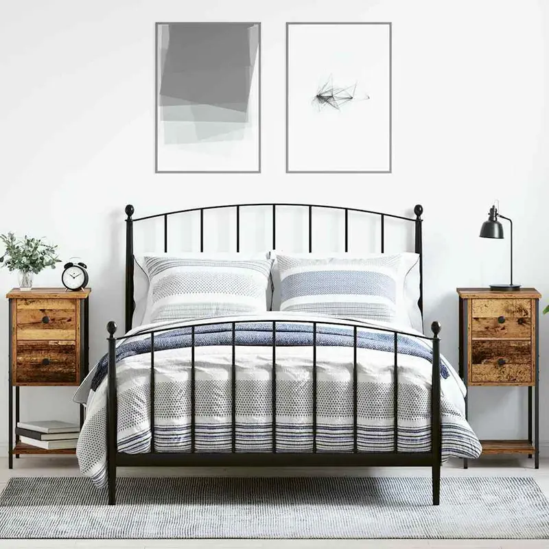 Armario de Noche con cajón 2 pcs Madera vieja 32 x 42 x 70 cm