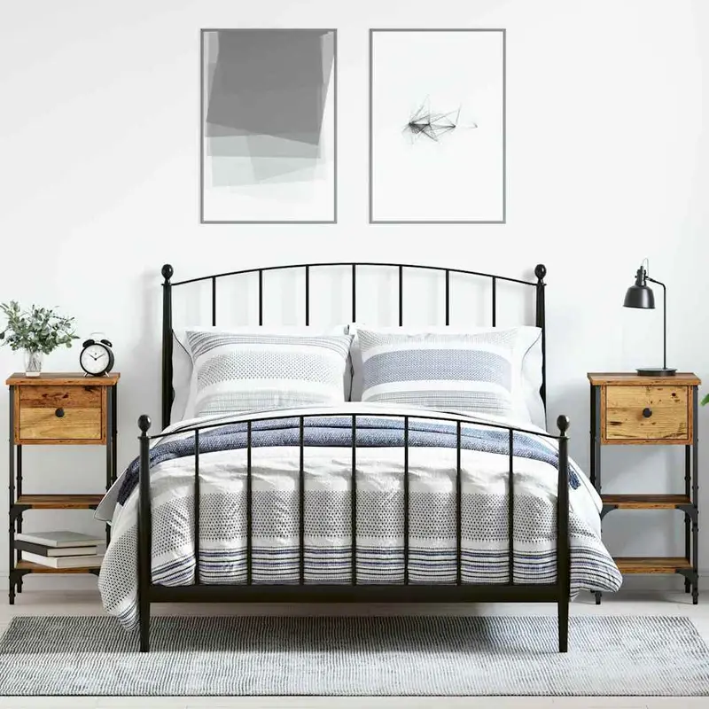 Armario de Noche con cajón 2 pcs Marrón 33.5 x 36 x 70 cm
