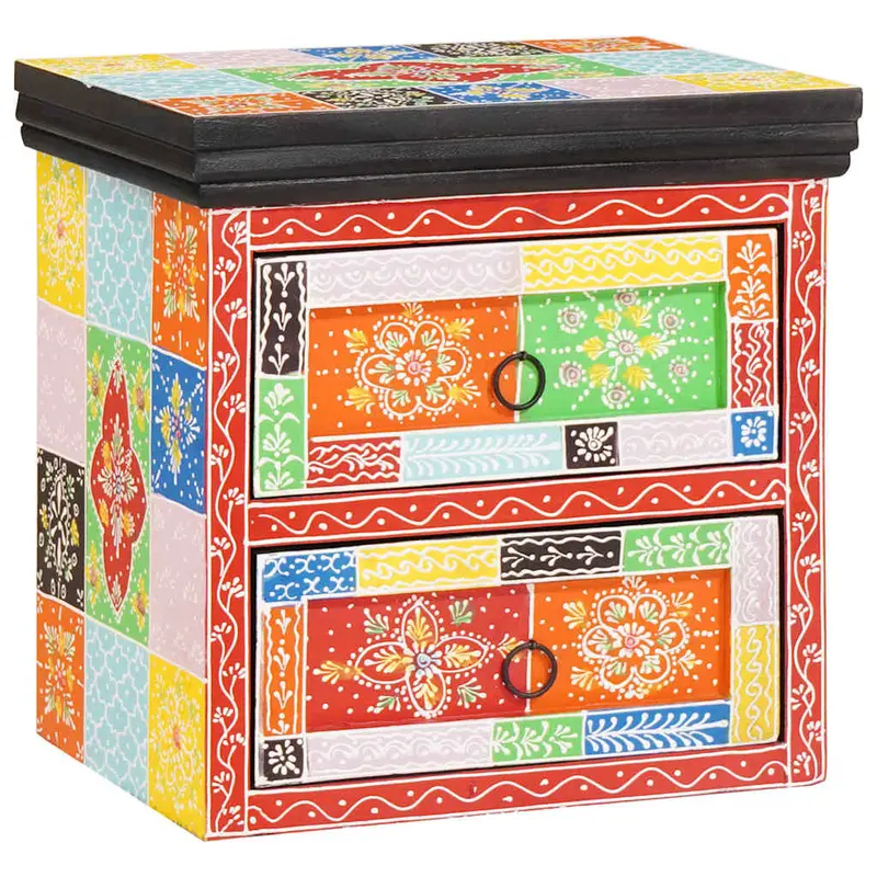 Armario de Noche con cajón 2 pcs Multicolor 40 x 30 x 40 cm