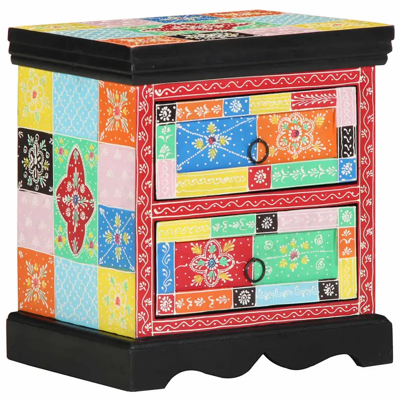 Armario de Noche con cajón 2 pcs Multicolor 40 x 35 x 45 cm