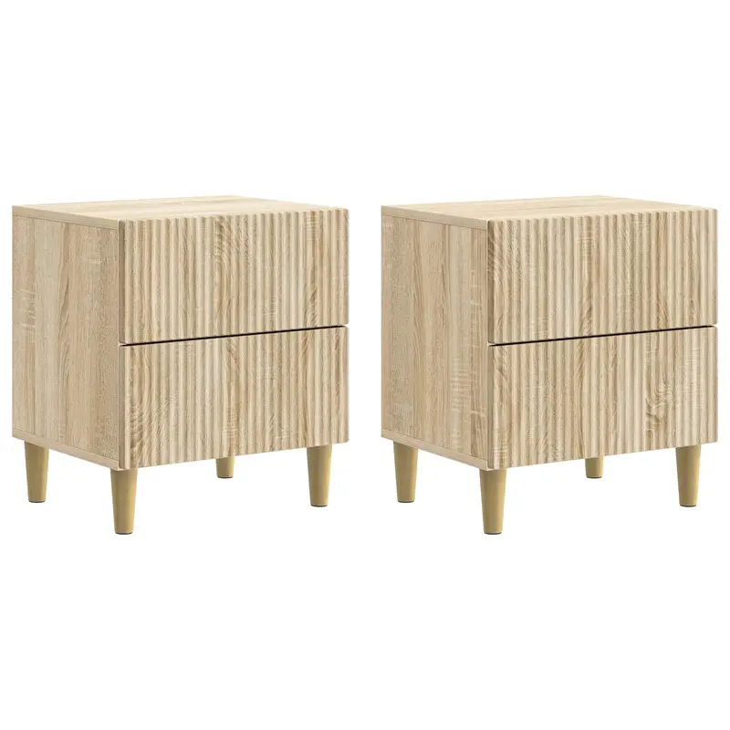 Armario de Noche con cajón 2 pcs Roble Sonoma 43 x 34,5 x 48 cm
