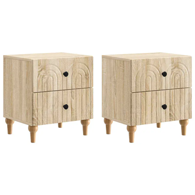 Armario de Noche con cajón 2 pcs Roble Sonoma 43 x 34,5 x 48 cm