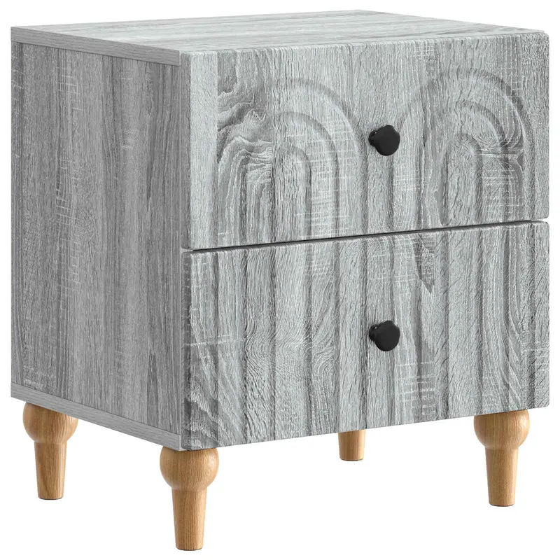 Armario de Noche con cajón Gris Sonoma 43 x 34,5 x 48 cm