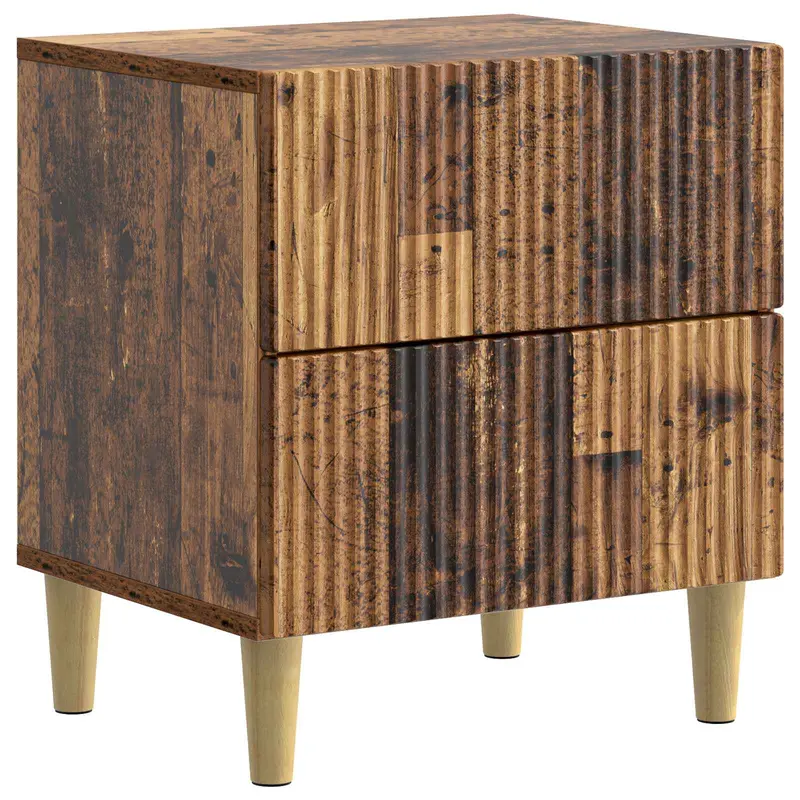 Armario de Noche con cajón Madera envejecida 43 x 34,5 x 48 cm