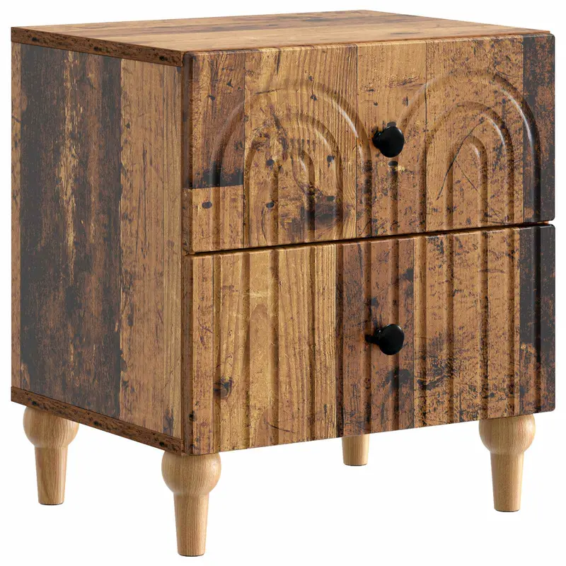 Armario de Noche con cajón Madera envejecida 43 x 34,5 x 48 cm