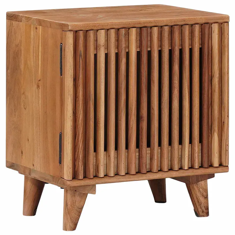 Armario de noche hecho a mano Madera Teak Marrón
