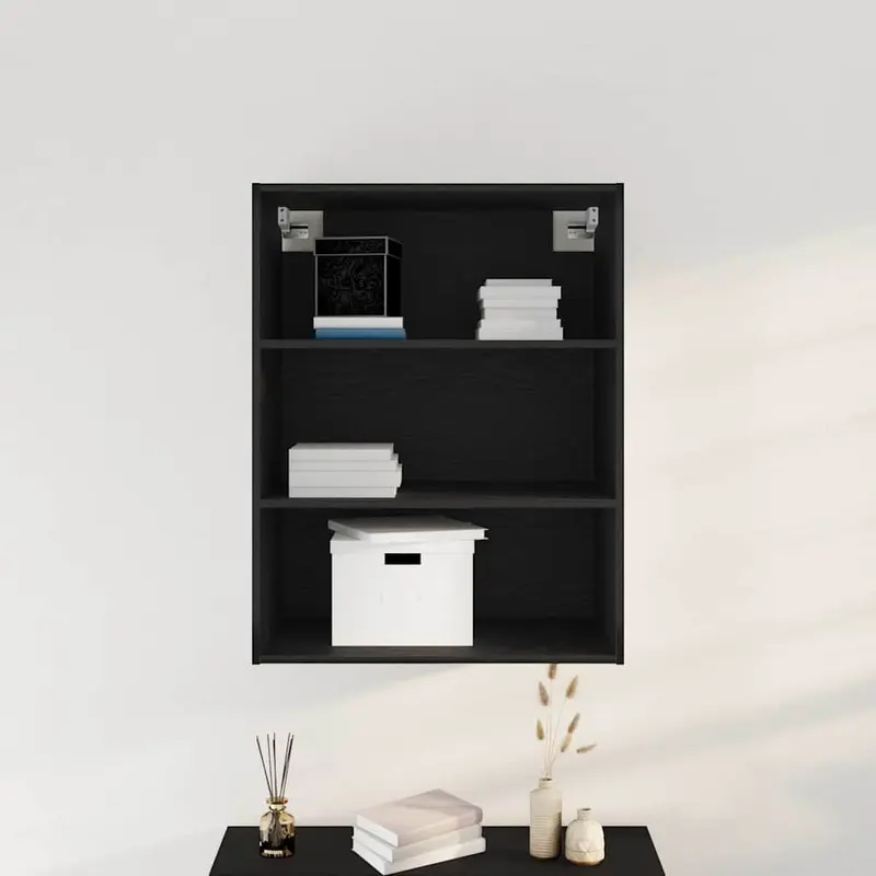Armario de pared colgante Roble Negro 69,5 x 32,5 x 90 cm