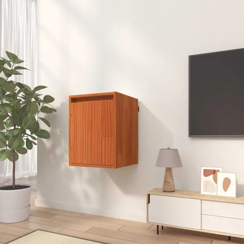 Armario de Pared con puerta 2 pcs Marrón cera 30 x 30 x 40 cm