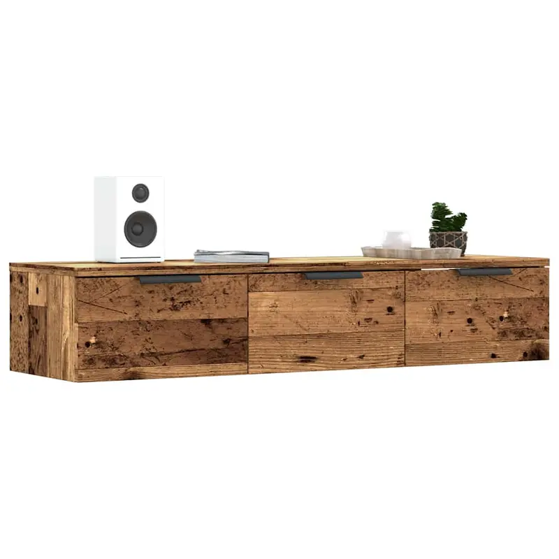 Armario de pared madera contrachapada madera vieja 102x30x20 cm