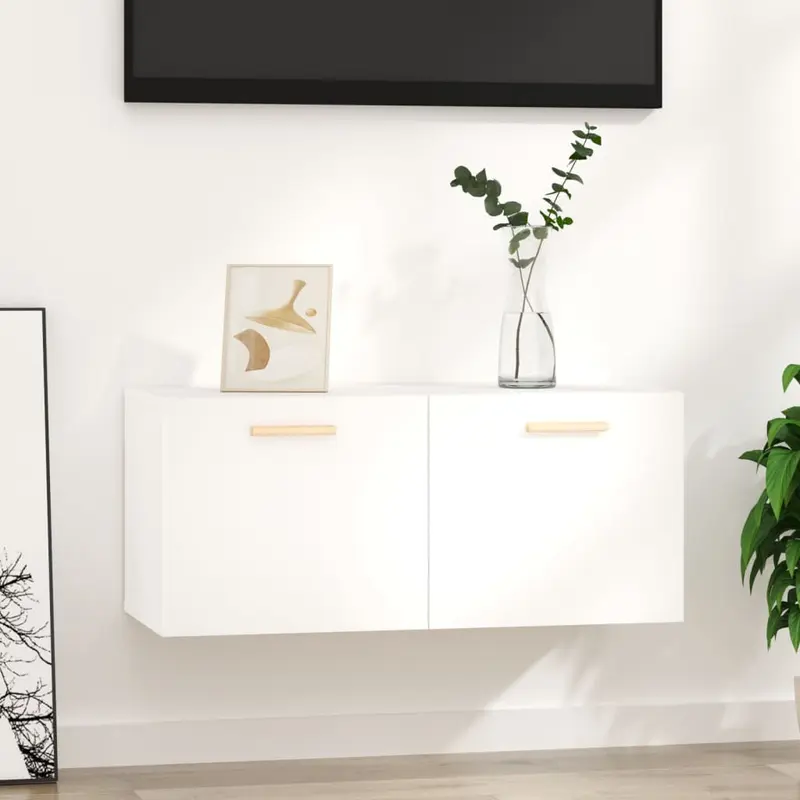 Armario de pared madera de ingeniería blanco 80x35x36,5 cm