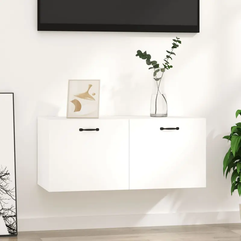 Armario de pared madera de ingeniería blanco 80x36,5x35 cm