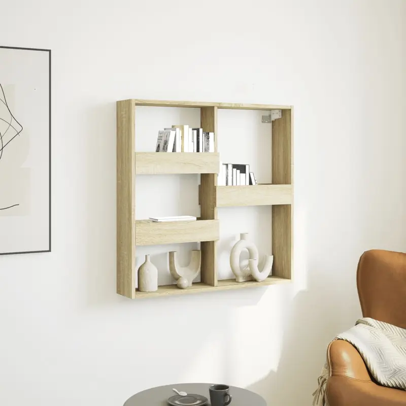 Armario de pared madera de ingeniería roble Sonoma 80x15x80 cm