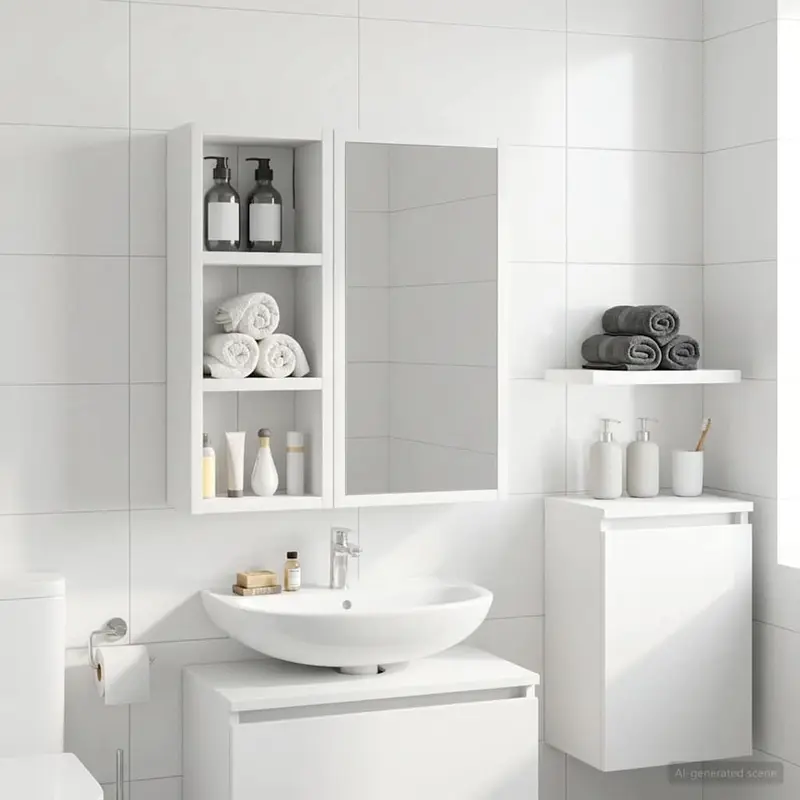 Armario de pared para baño 20 x 10 x 50 cm Madera de ingeniería