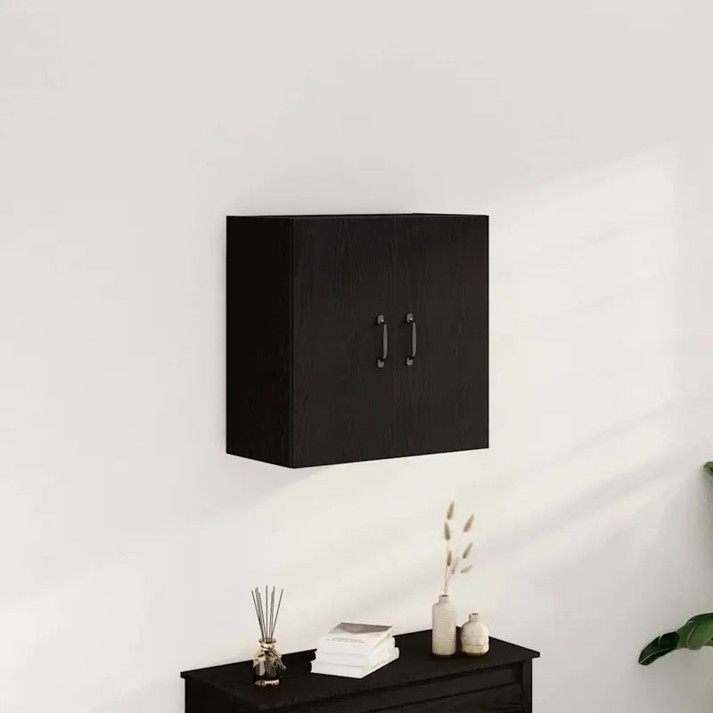 Armario de pared roble negro 60x31x60 cm madera de ingeniería