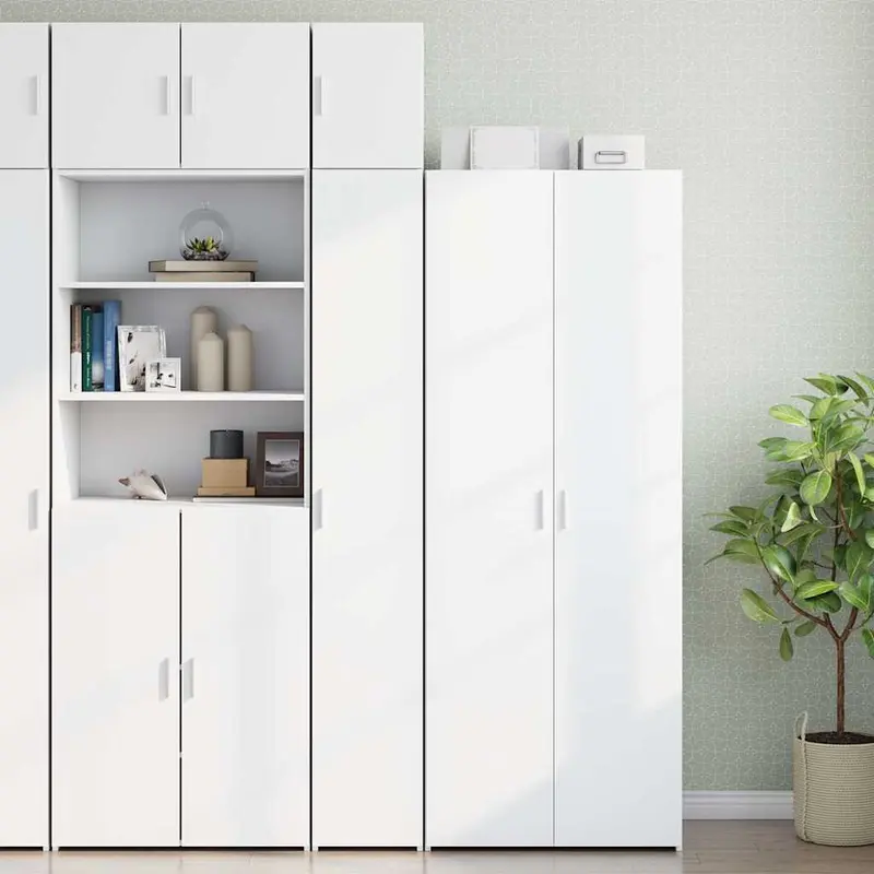 Armario estrecho madera de ingeniería blanco 30x42,5x225 cm