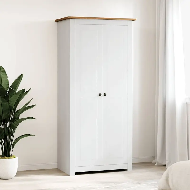 Armario madera maciza pino blanco Panamá Range 80x50x171,5 cm