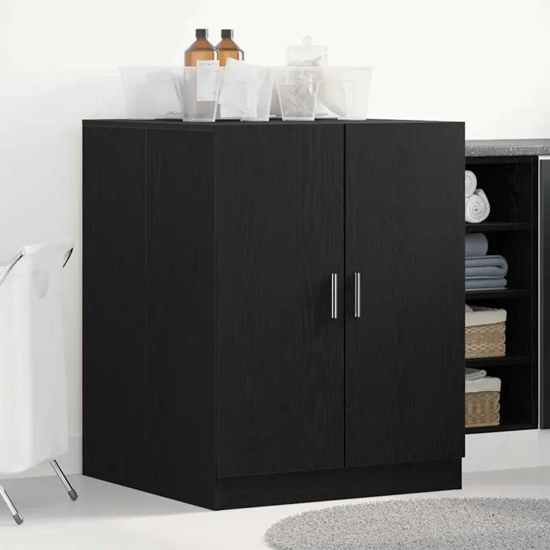 Armario para lavadora Roble Negro 70,5 x 71,5 x 91,5 cm