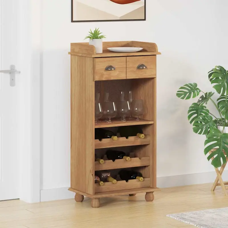 Armario para Vinos ASKIM Cera de Miel 57 x 37 x 114 cm