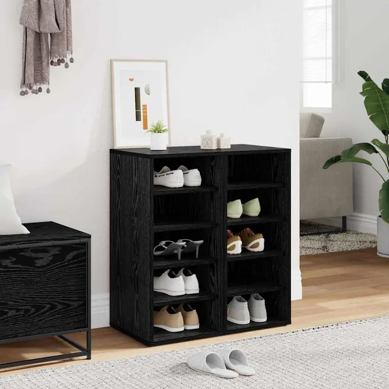 Armario para Zapatos 2 pcs Roble Negro 32 x 35 x 70 cm