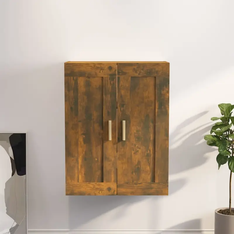 Armario pared madera ingeniería roble ahumado 69,5x32,5x90 cm