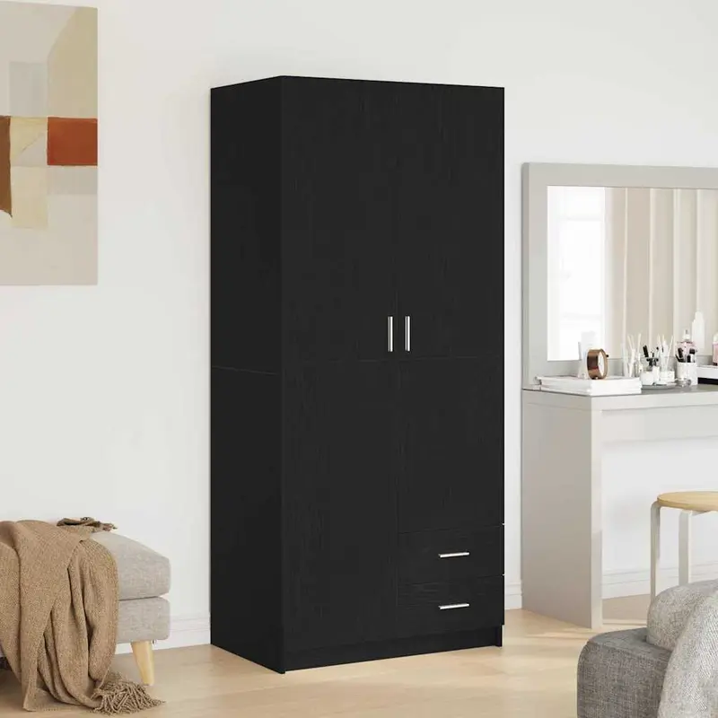 Armario Roble Negro 80 x 52 x 180 cm Madera contrachapada