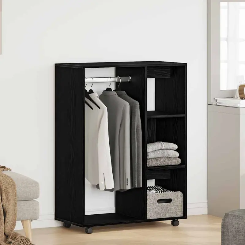 Armario roble negro 80x40x110 cm madera de ingeniería