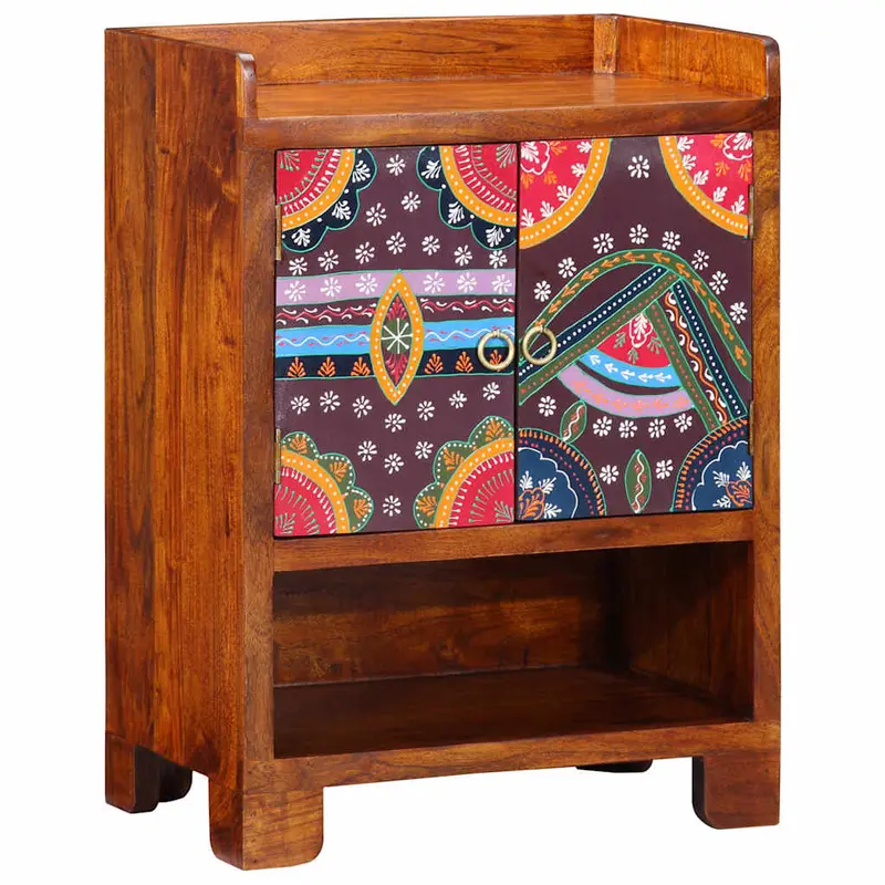 Armario Zapatero Marrón 55 x 35 x 75 cm Madera de Acacia Sólida