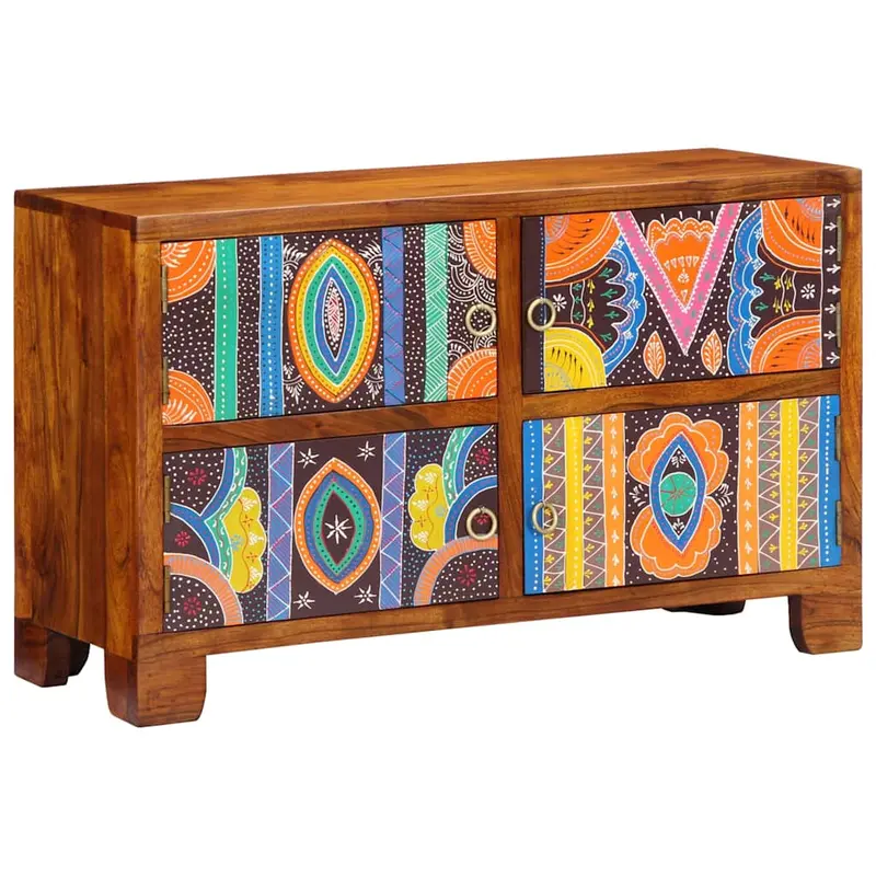 Armario Zapatero Marrón 90 x 35 x 55 cm Madera de Acacia Sólida