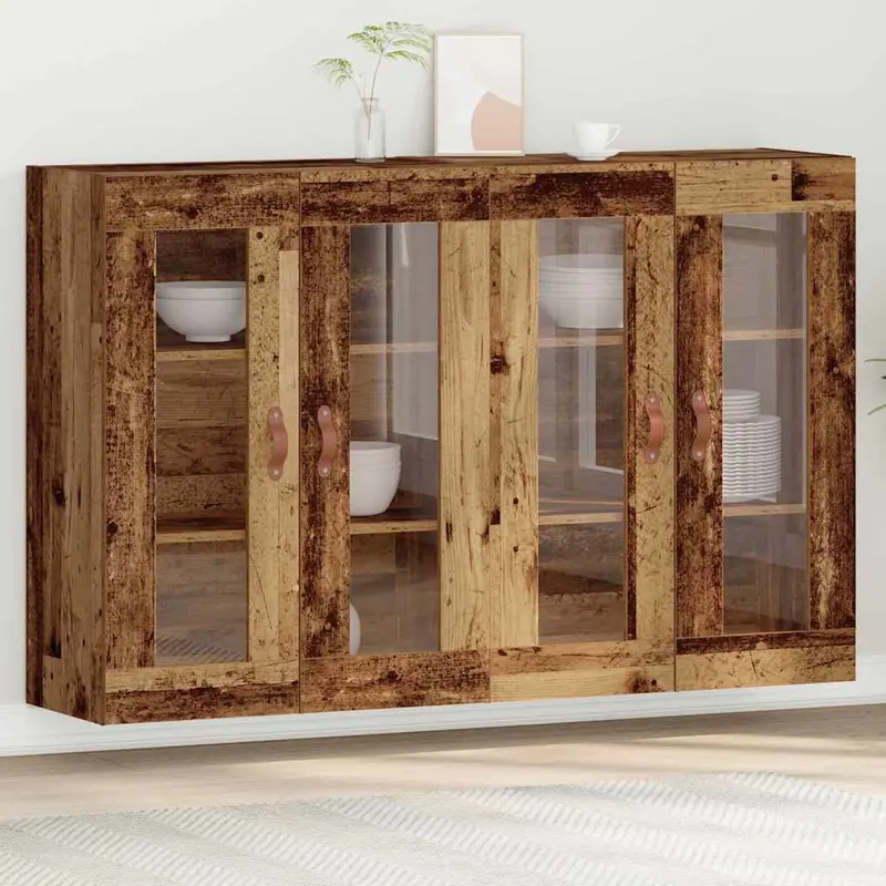 Armarios de pared 2 pcs Madera envejecida 69,5 x 34 x 90 cm