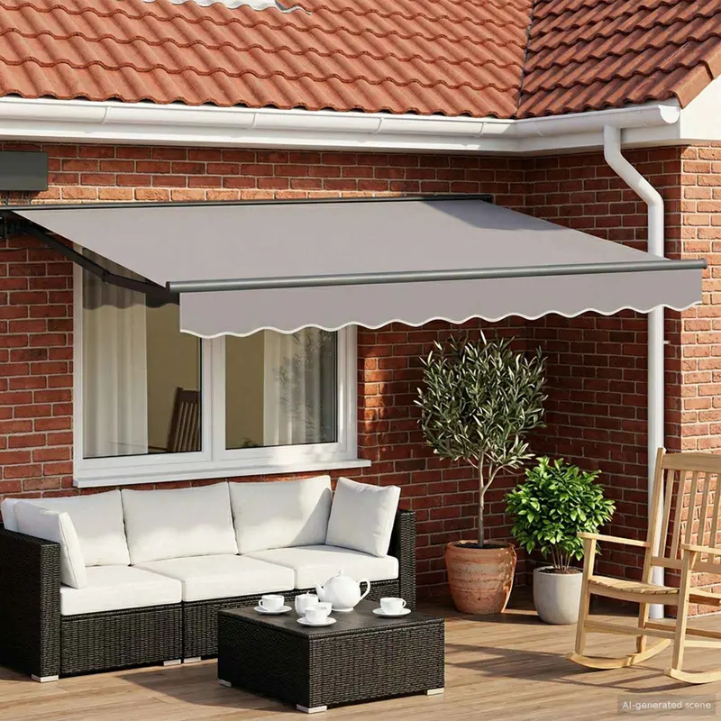 Armazón de toldo manual con LEDs 2,5 x 2 m Aluminio