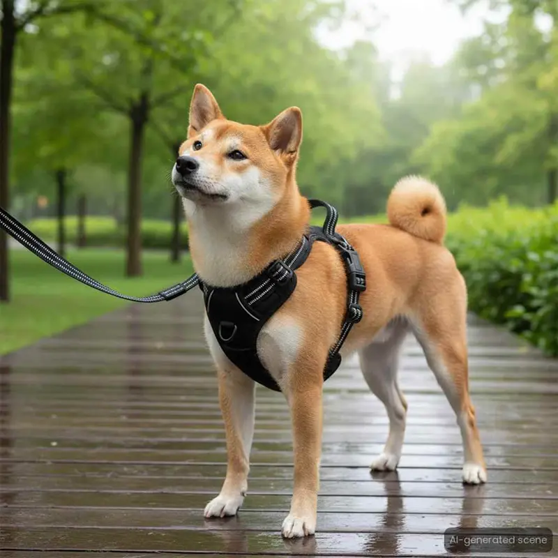 Arnés para perros con bandas reflectantes ajustables azul L