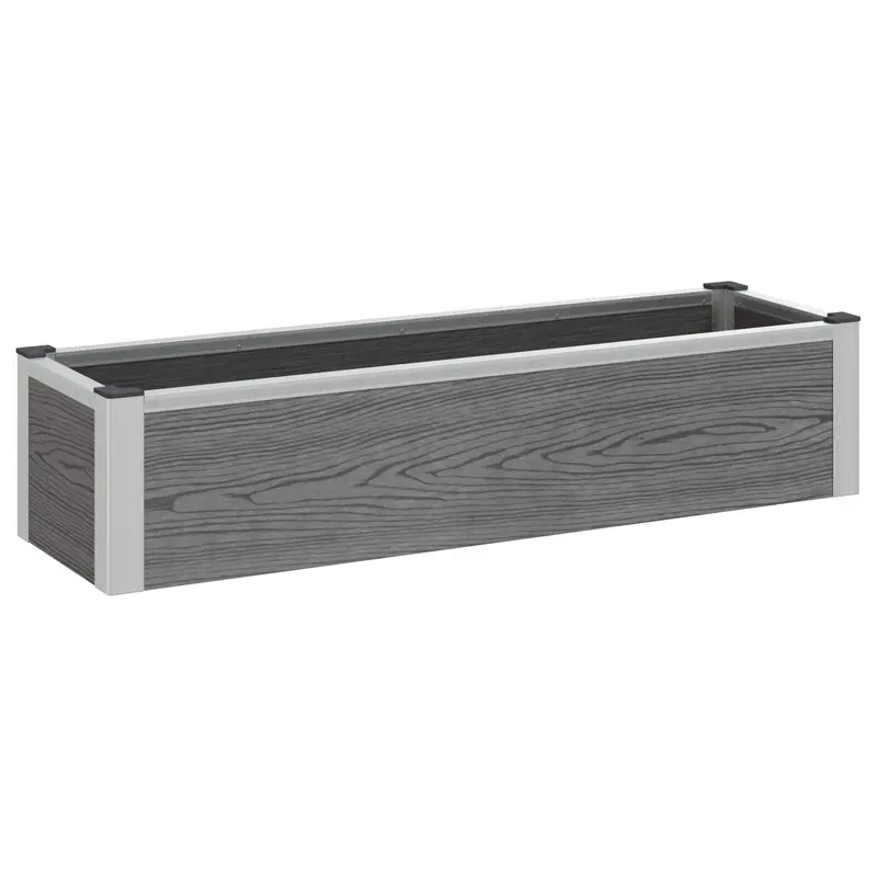 Arriate elevado Gris 100 x 30 x 22 cm WPC y Aluminio