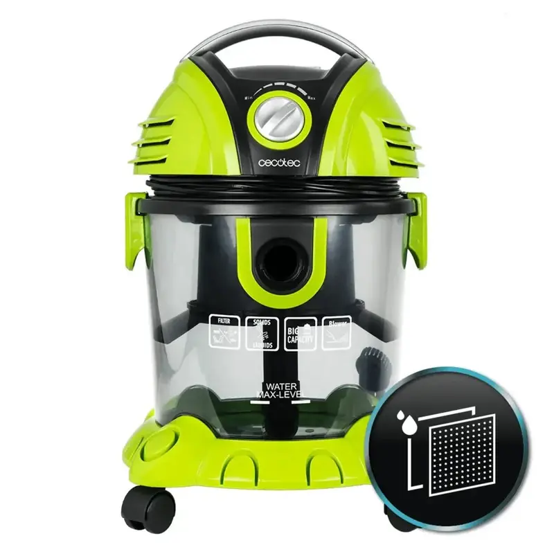 Aspirador Conga Wet&Dry 1400 W Sólidos y Líquidos 15L con Soplador y 5 Accesorios de Cecotec