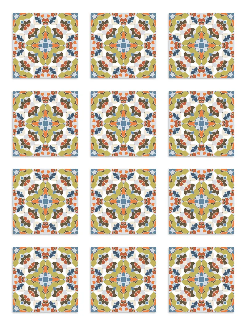 Azulejo Adhesivo Baldosín Estilo Oriental Original