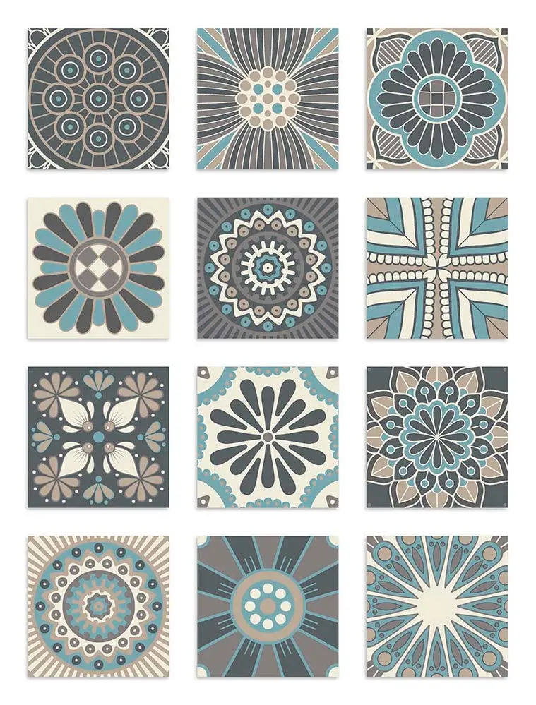Azulejo Adhesivo Hidráulico Azul