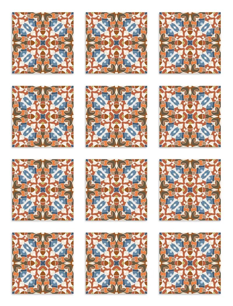 Azulejo Adhesivo Hidráulico Estilo Oriental Original