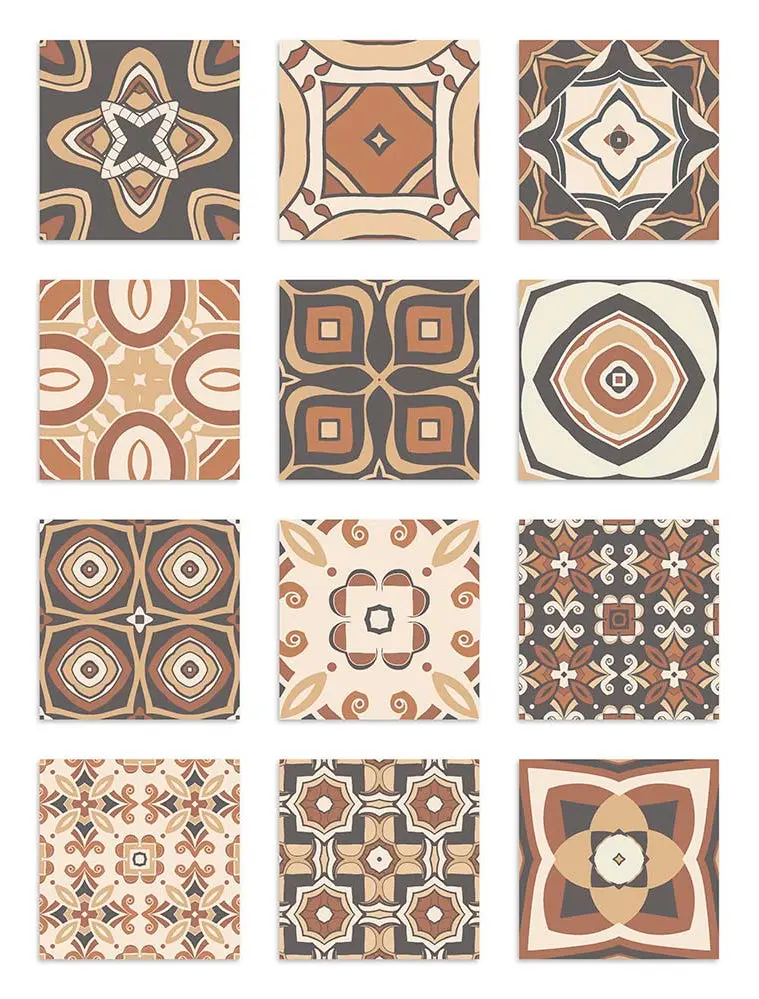 Azulejo Adhesivo Modelo Hidráulico Marrón
