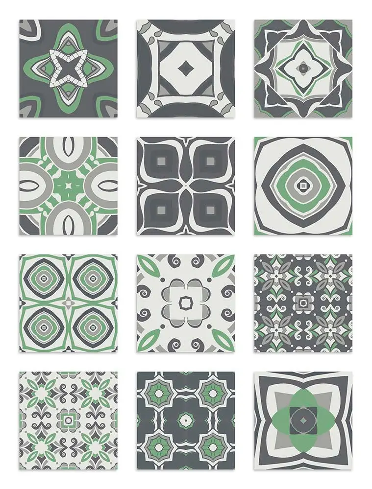 Azulejo Adhesivo Modelo Hidráulico Verde