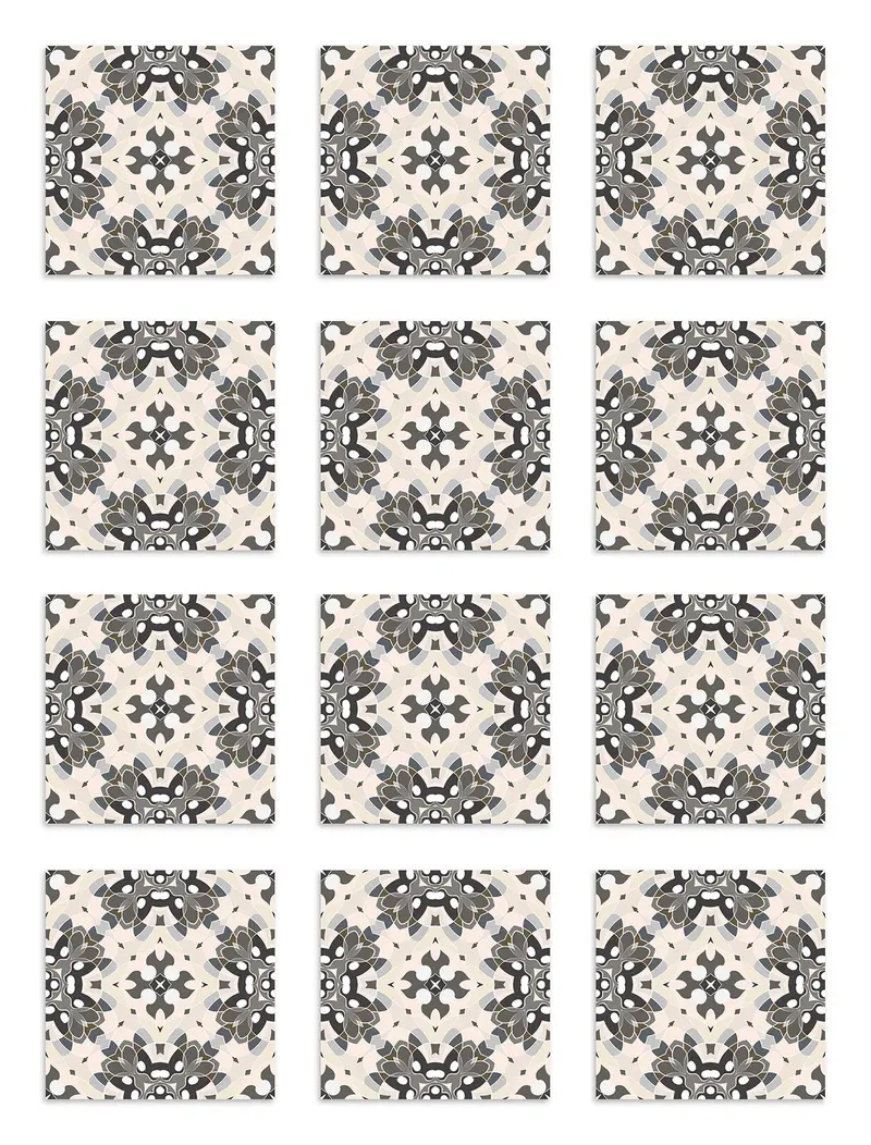 Azulejo Adhesivo Oriental Gris