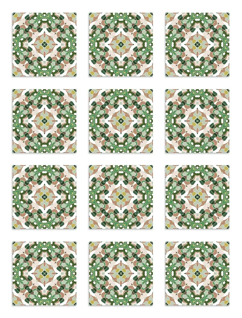 Azulejo Adhesivo Oriental Verde