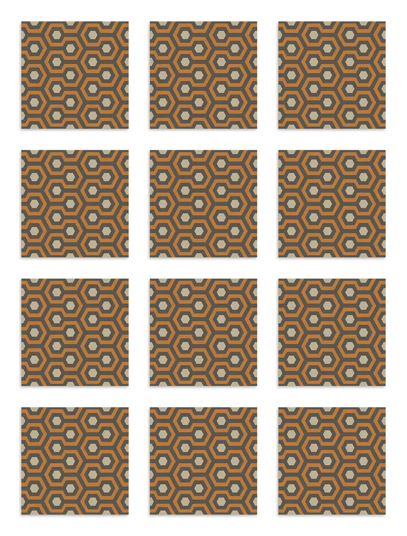 Azulejo Adhesivo Resplandor Naranja