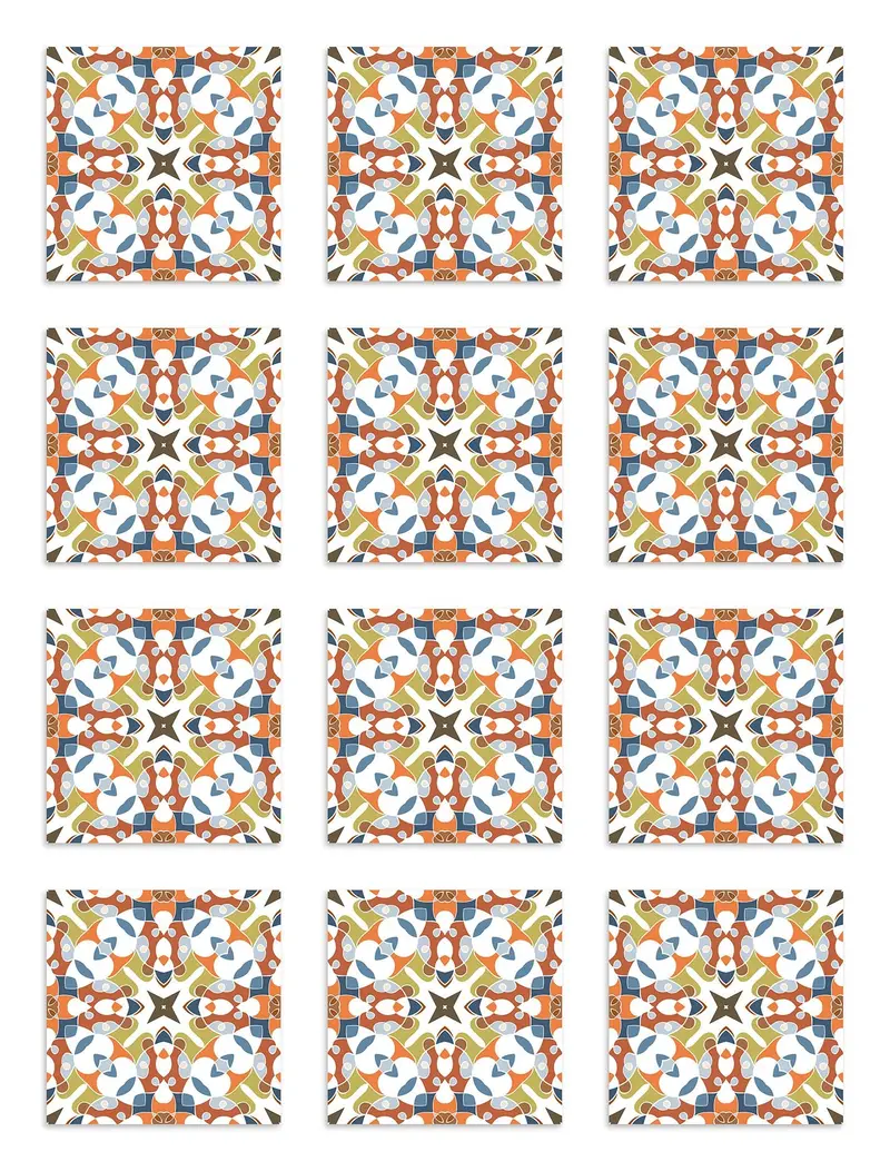 Azulejo Adhesivo Tipo Hidráulico Oriental Original