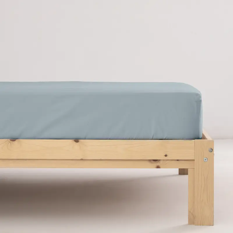Bajera lisa Azul Soft percal 200 hilos