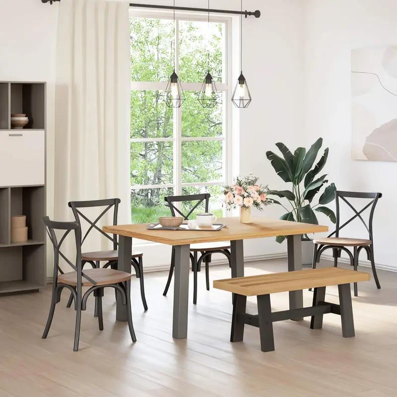 Banca de Comedor NOAIN 120 x 41 x 45 cm Pino macizo Natural